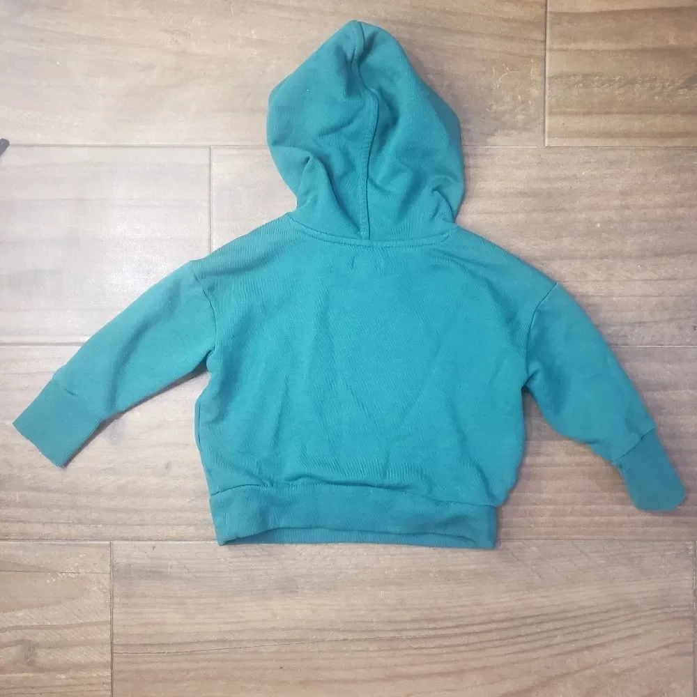 Gymboree 'It's Our World' Teal Sequin Hoodie Size xxs 3